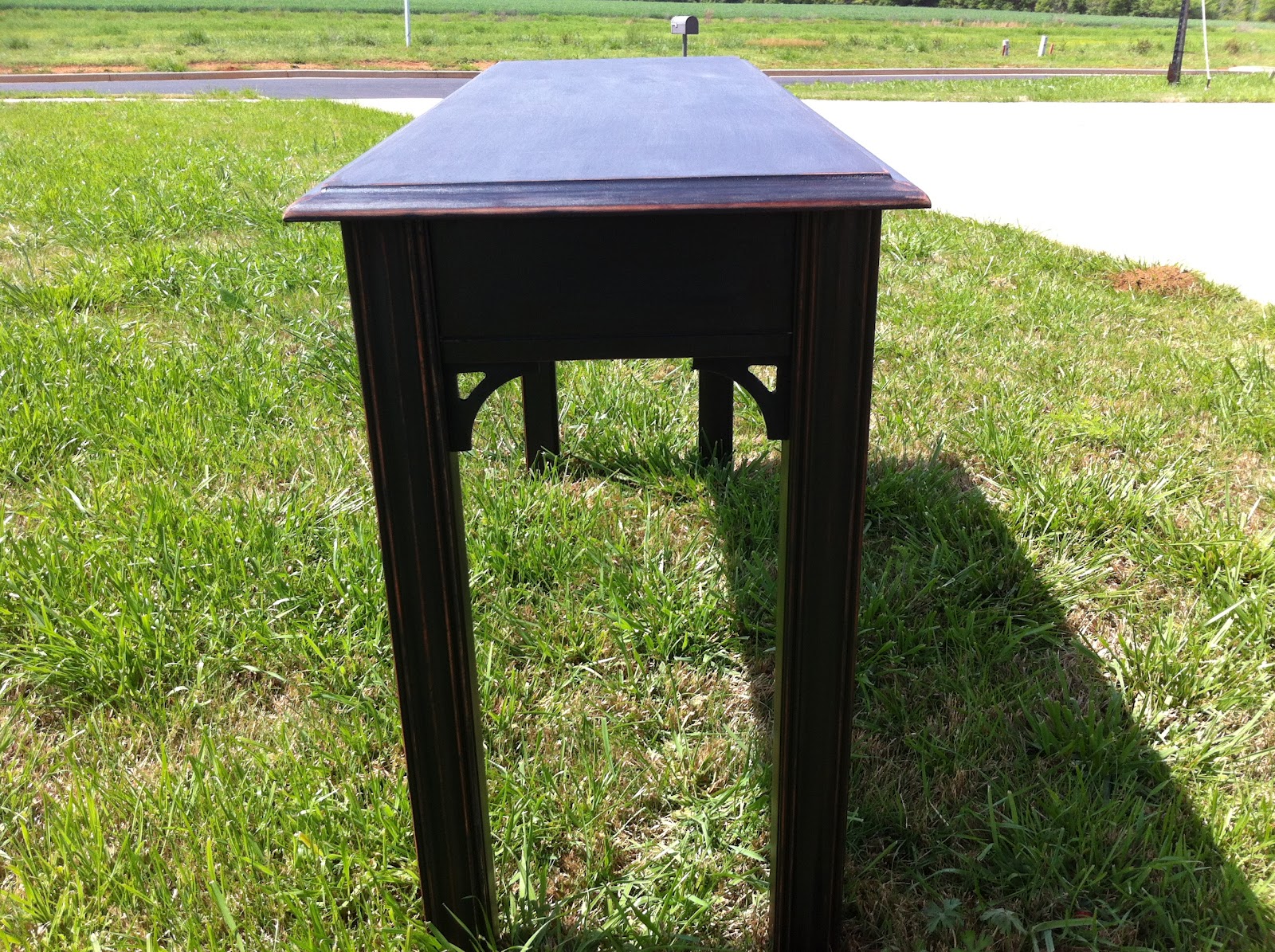 Rusted Bucket Gals Black Distressed Finish Sofa Table